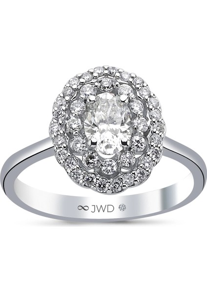 0.96 Ct F-G Si 3.45 gr 14 K Jwd Oval Yüzük