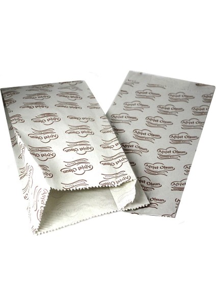 Afiyet Olsun Baskılı Körüklü Esmer Kağıt Kese Kağıdı - 11,5X20 Cm. - Ort. 210 Ad. - 1 Kg. - 5 Paket modelleri