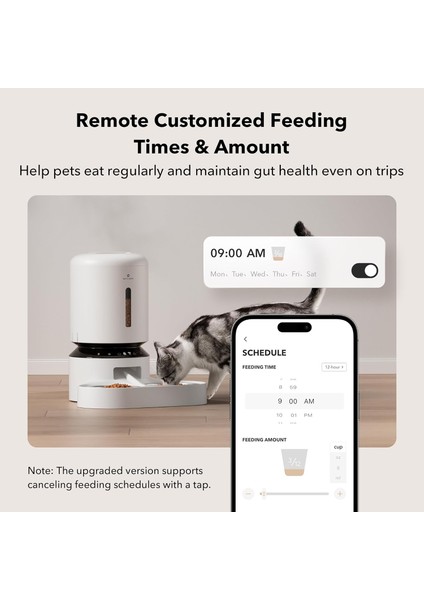 Otomatik Kedi Mama Kapları, 5g Wifi Evcil Hayvan Besleyici - Beyaz