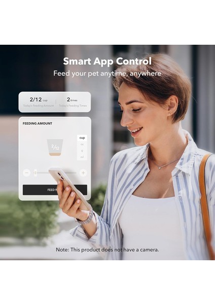 Otomatik Kedi Mama Kapları, 5g Wifi Evcil Hayvan Besleyici - Beyaz