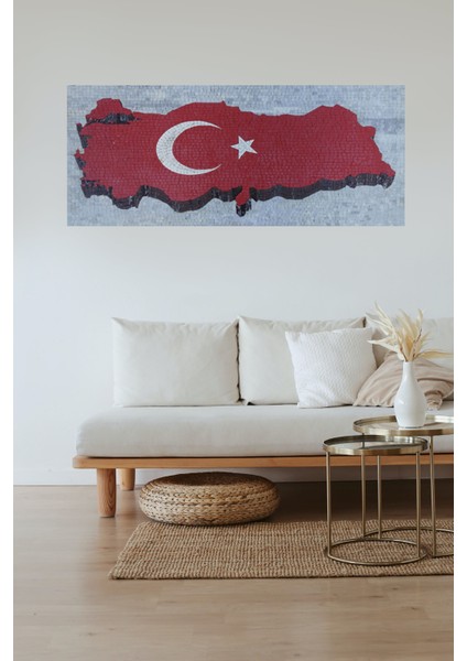 Ibla Mozaık Türk Bayrağı Mermer Tablosu