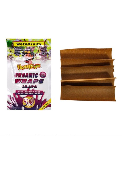 Honey Puff Honeypuff Üzüm Aromalı King Size Organik Sigara Kağıdı (5 Yaprak)