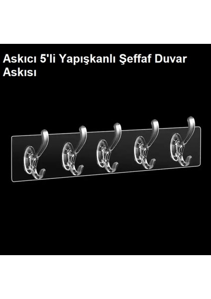 Şeffaf Güçlü Kendinden Yapışkanlı Kapı Duvar Askısı