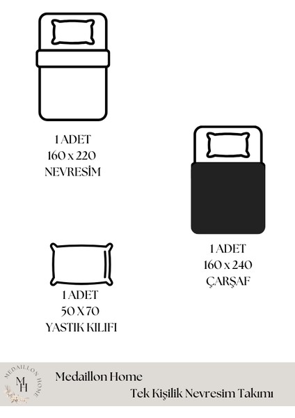 Soft Kahverengi Pamuklu Tek Kişilik Nevresim Takımı