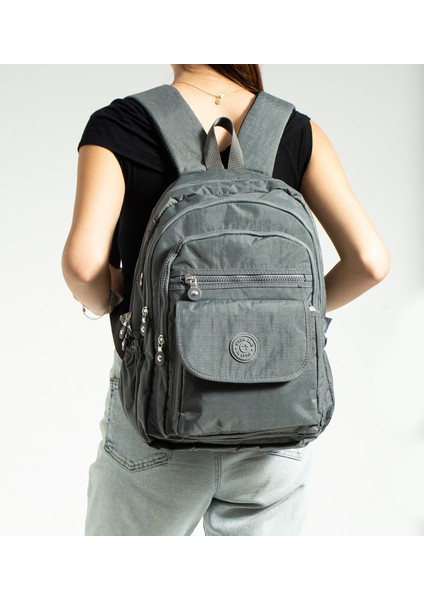 Krem Unisex Ayarlanabilir 9 Gözlü Laptop Bölmeli Çantası