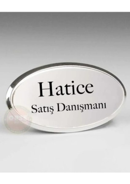 Metal Yaka Kartı Isimlik Oval