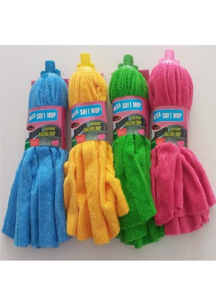 2 Adet Mega Soft Mikrofiber Havlu Vileda Paspas Mop Xl Yedek Ucu