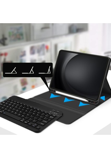 Apple iPad 9.nesil 10.2 Inç 2021 Uyumlu Styletech Bluetooth Klavyeli Çok Yönlü Kılıf fırsatları