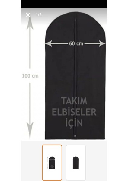 Takım Elbise Kılıfı 10 Adet Fermuarlı Gamboç 60 cm × 100 cm Giyim Hurç