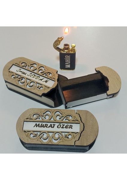 Çakmak Kişiye Özel Isim Yazılı ve Mdf Tasarım Kutulu 2