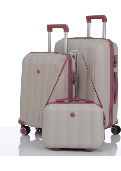 Polipropilen 3'lü Valiz Seti Orta & Kabin & Makyaj V305