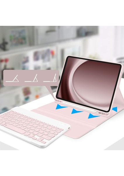 Apple iPad Air 4.nesil 10.9 Inç 2020 Uyumlu Styletech Bluetooth Klavyeli Çok Yönlü Kılıf fırsatları