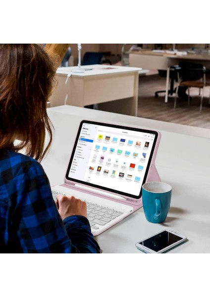 Apple iPad Air 5.nesil 10.9 Inç 2022 Uyumlu Styletech Bluetooth Klavyeli Çok Yönlü Kılıf indirimleri