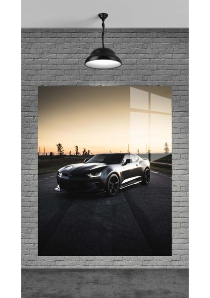 Muhteşem Spor Araba Dekoratif Temperli Cam Üzerine Tablo Sevgilinize Yılbaşı Hediye