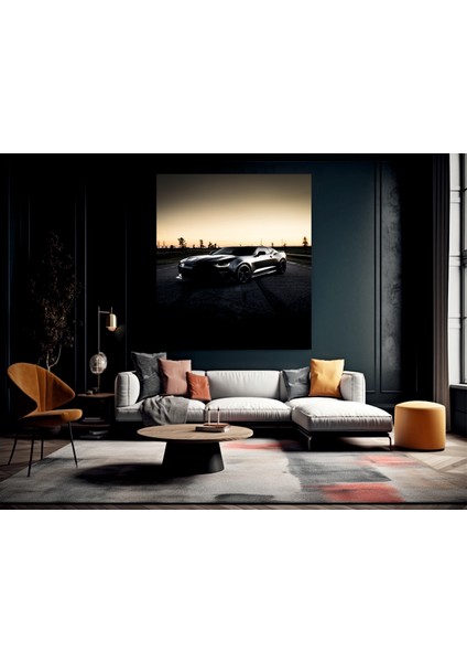 Muhteşem Spor Araba Dekoratif Temperli Cam Üzerine Tablo Sevgilinize Yılbaşı Hediye fiyatları