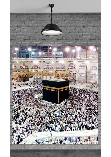 Muhteşem Kabe Manzarası Temperli Cam Üzerine Tablo Sevgilinize Yılbaşı