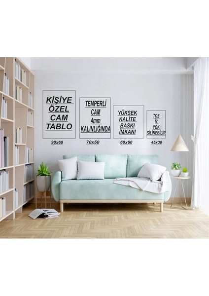 Cam Temperli Cam Aile ve Hediyelik Olarak Temperli Cam Tablo