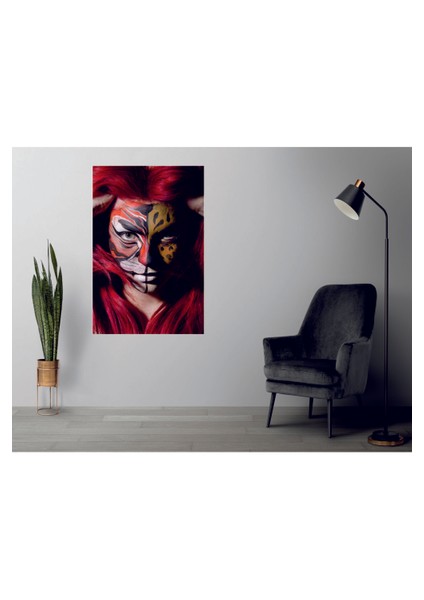 Meta Dekorasyon Hayvan Maskeli Kız Temperli Cam Üzerine Tablo Sevgilinize Yılbaşı Hediye fiyatları