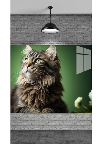 Kedi Figürlü Cam Tablo