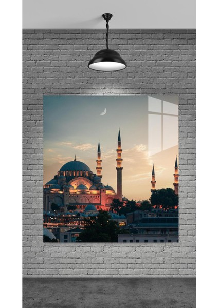 Temperli Cam Üzerine Camii Gün Batımı Tablosu