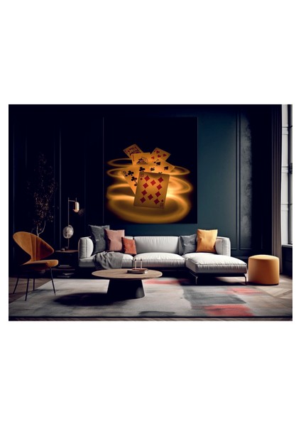 Oyun Kartları Dekoratif Temperli Cam Üzerine Tablo fiyatları