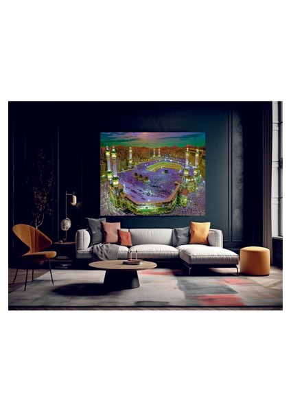 Büyüleyici Etkisiyle Kabe Temperli Cam Üzerine Tablo Sevgilinize Yılbaşı Hediye fiyatları