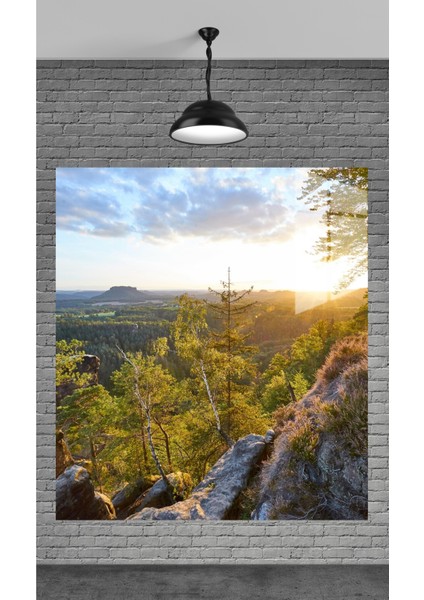 Muhteşem Güneş Manzarası Temperli Cam Üzerine Tablo Sevgilinize Yılbaşı Hediye