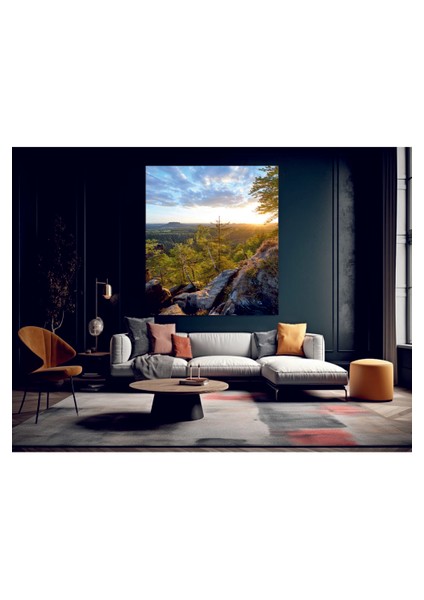 Muhteşem Güneş Manzarası Temperli Cam Üzerine Tablo Sevgilinize Yılbaşı Hediye fiyatları