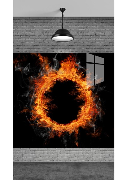 Temperli Cam Üzerine Çemberden Ateş Hediyelik