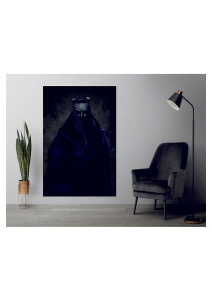 Meta Dekorasyon Mavi Pelerinli Insan Görseli Temperli Cam Üzerine Tablo Sevgilinize Yılbaşı Hediye fiyatları