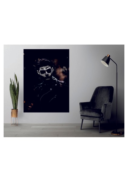 Dekorasyon Beyaz Maskeli Adam Temperli Cam Üzerine Tablo Sevgilinize Yılbaşı Hediye fiyatları