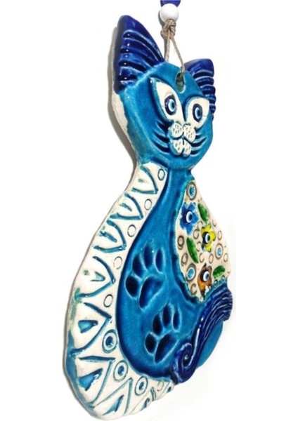 Dekoratif Orta Boy Seramik Kedi Desenli Duvar Dekoru Süs modelleri