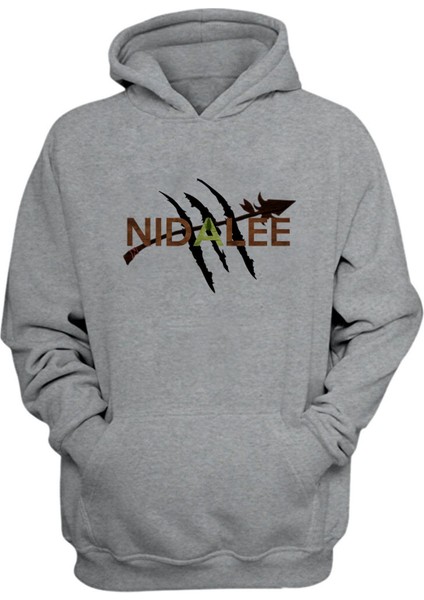 Unisex League Of Legends Logo Baskılı Gri Normal Kalıp Şardonlu Kalın Sweatshirt