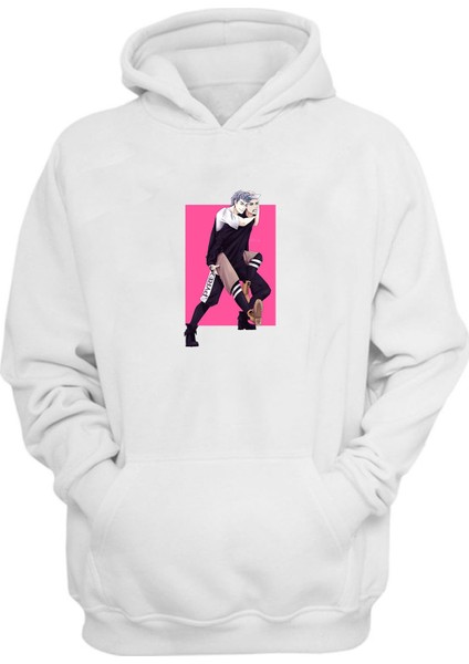 Unisex Bad Boy Bigbang Baskılı Beyaz Normal Kalıp Şardonlu Kalın Sweatshirt