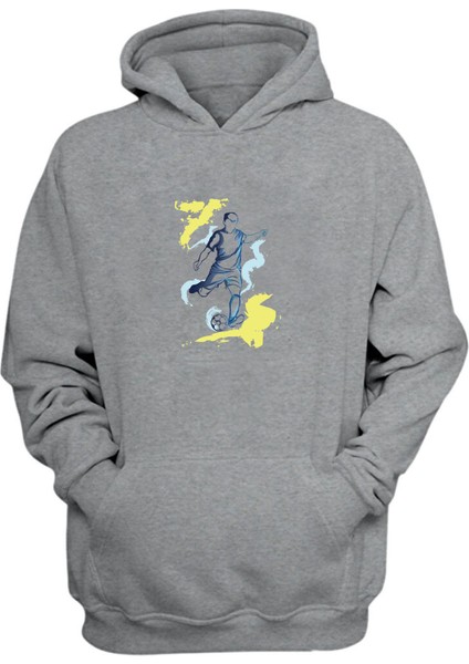 Unisex Global Offensive Counter-Strike Baskılı Gri Normal Kalıp Şardonlu Kalın Sweatshirt