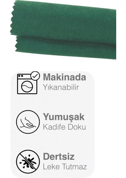 Kadife Dokulu Koyu Yeşil Renk Masa Örtüsü 17-Koyu Yeşil