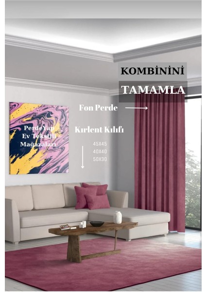 Ada Fon Perde Tek Kanat 1/3 Sık Pile 20-Gülkurusu