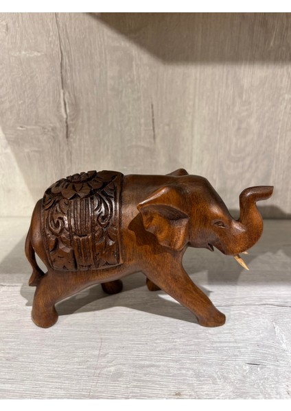 Ahşap Oymalı Fil Biblo - 12 cm modelleri