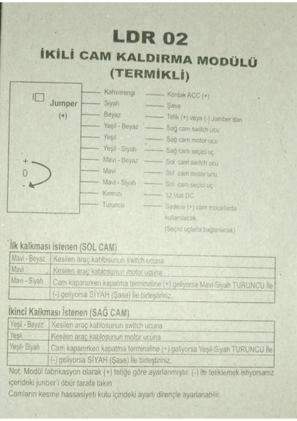 Btl Otomotiv Ldr 02 Ikili Cam Kaldırma Modülü 2 Cam Için (Termikli)