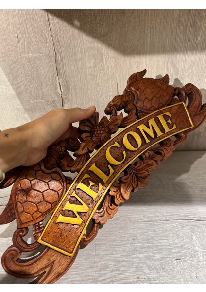 Ahşap Welcome Duvar Yazısı - 40 cm fiyatları