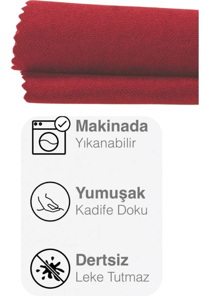 Ada Fon Perde Tek Kanat 1/3 Sık Pile 23-Kırmızı