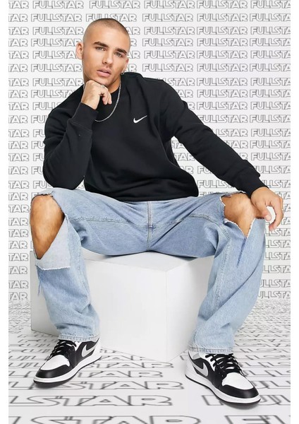 Sportswear Club Crew Sweatshirt Black Sweatshirt Siyah