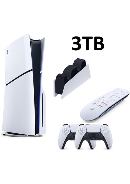 Playstation 5 Slim + 2.Dualsense + Şarj İstasyonu + Medya Kumandası 1TB+2TB