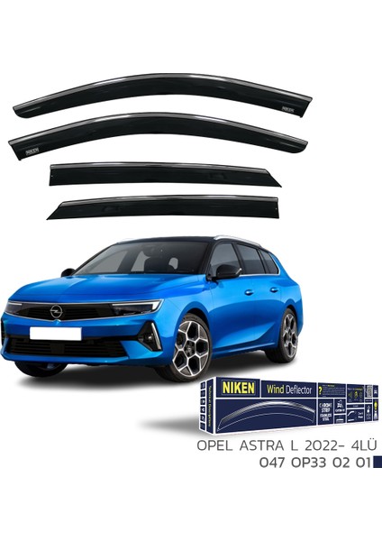 Opel Astra L 2022 Sonrası Uyumlu Kromlu Cam Rüzgarlığı 4lü
