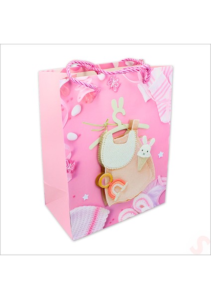 Karton Çanta, Tulum Model Pembe 23 x 18 x 10 cm - 12 Adet fırsatları