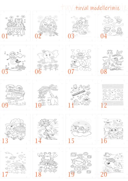 Salyangoz Çocuk Ressam Seti - 30 x 40 cm Önçizimli Tuval, 2 Adet Fırça, Palet, Boyalar ve Şövale indirimleri