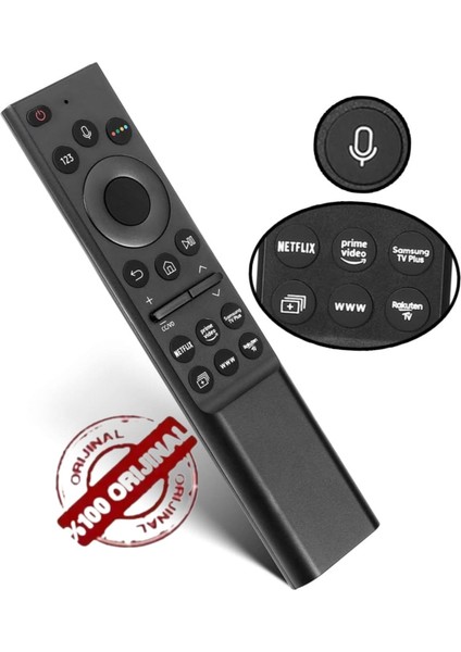 Ses Komutlu Akıllı Kumanda Smart Tüm Modeller Netflix Prime Video Rakuten Tv Plus Tuşlu