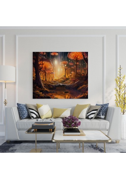 Sonbahar Kanvas Tablo - Gerçeküstü Orman Manzarası Duvar Tablosu - Sonbahar, Büyü, Kanvas Tablo, Canlı Sonbahar Renkleri, 30X30 fiyatları