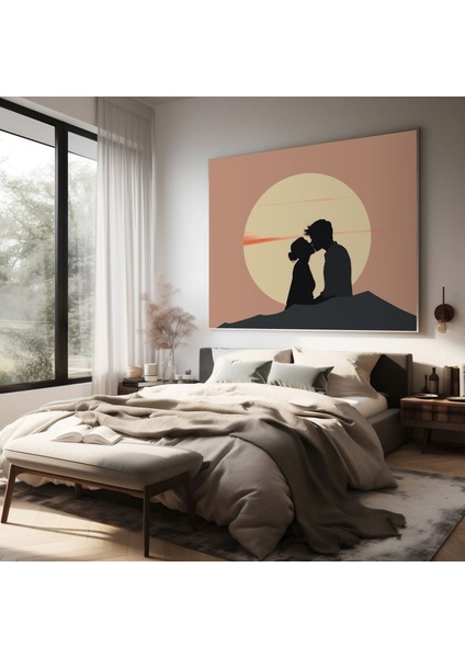Öpücük Kanvas Tablo - Gün Batımı Siluet - Öpücük, Kanvas Tablo, Kanvas Tablo, Kanvas Tablo, 30X30