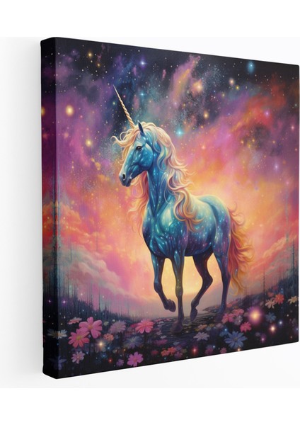 Parıltılı Kanvas Tablo - Büyüleyici Tekboynuz - Parıltılı, Büyülü, Kanvas Tablo, Whimsy, 30X30